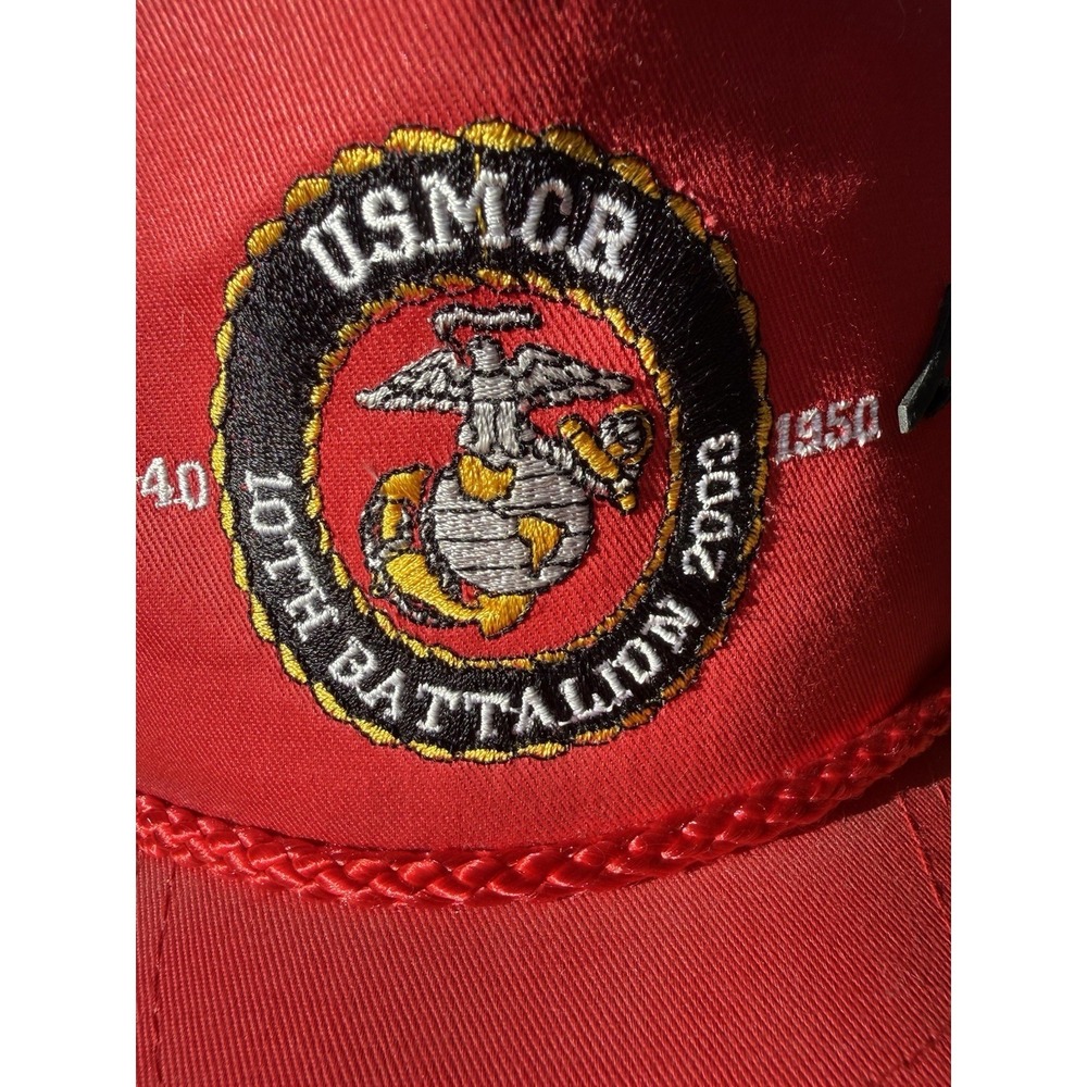 Vintage USMC United States Marine Corps Trucker Snapback Hat Cap Pins Gold Leaf - Picture 2 of 6